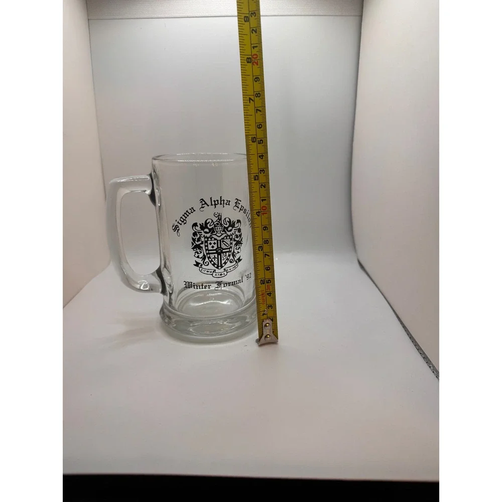 Sigma Alpha Epsilon SAE Winter Formal 92 Vintage Glass Beer Mug Stein Fraternity